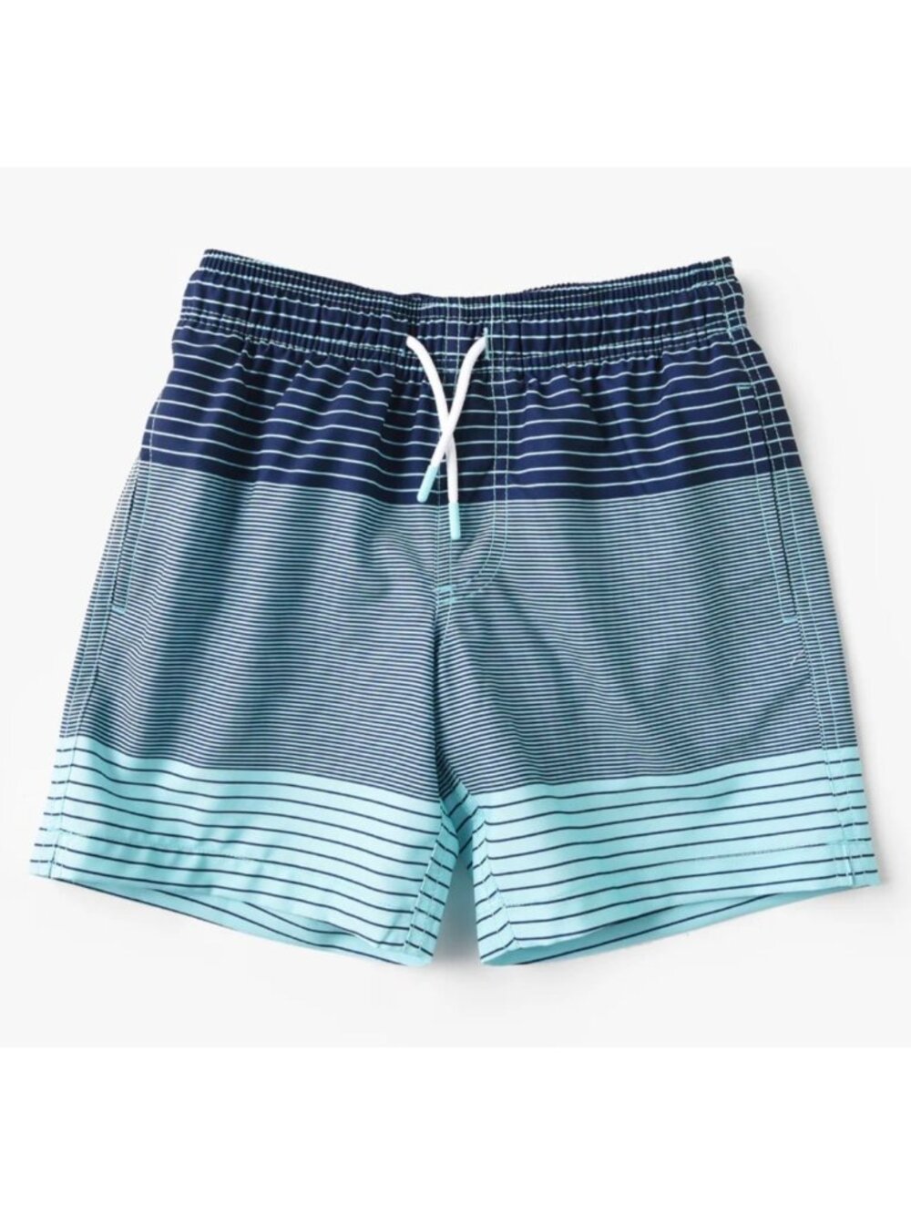 Boys Southern Tide Swim Trunks Navy & Aqua Stripe Size M